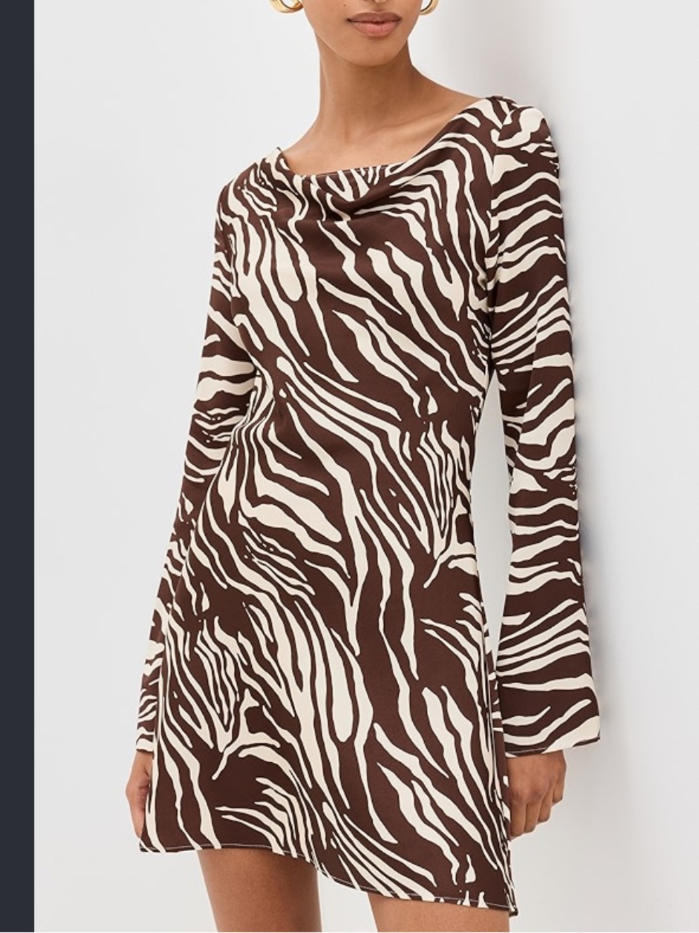 NWT Reformation Mini Zebra Longsleeve Dress SZ XL